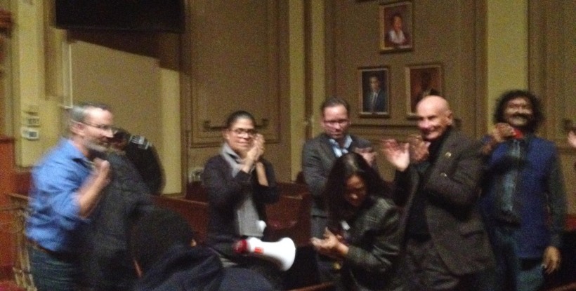 Members of PLUG celebrate victory at the Newark Zoning Board of Adjustment